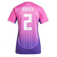 Camisa de Futebol Alemanha Antonio Rudiger #2 Equipamento Secundário Mulheres Europeu 2024 Manga Curta